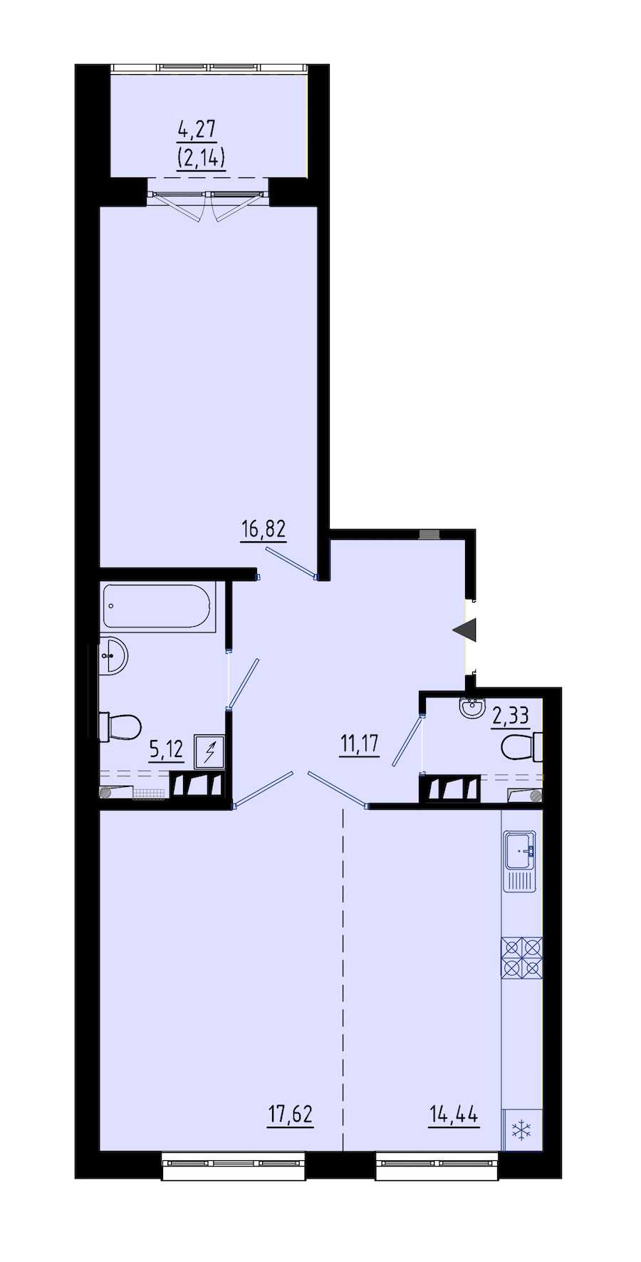 Однокомнатная квартира в : площадь 67.5 м2 , этаж: 2 – купить в Санкт-Петербурге